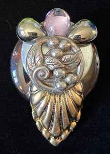 VTG 1992 Handmade Brooch Island Girl Signed by Artist Statement Mixed Media Art